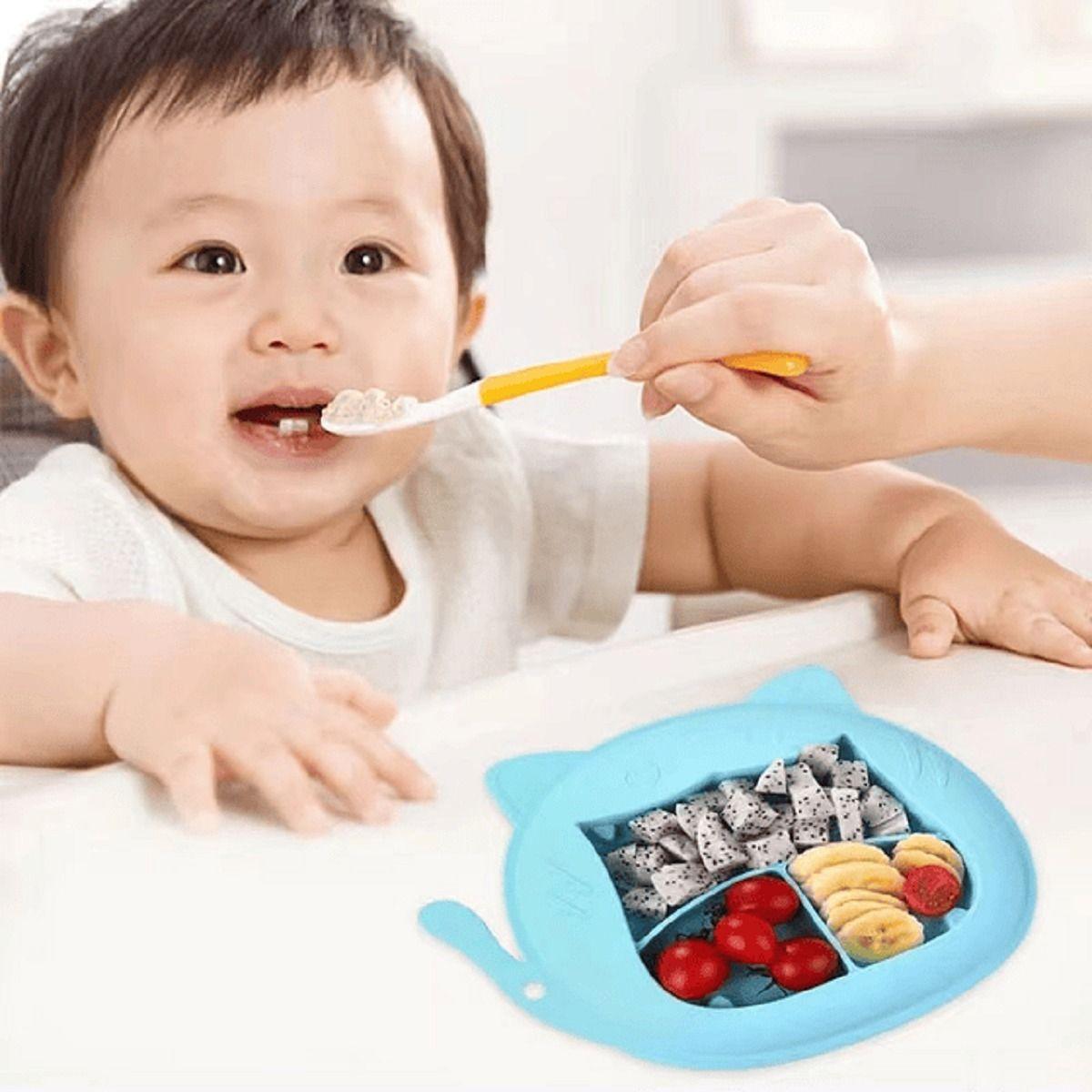 Set 3 Platos Silicona Diseño Tigre Niños Bebes Lau-1