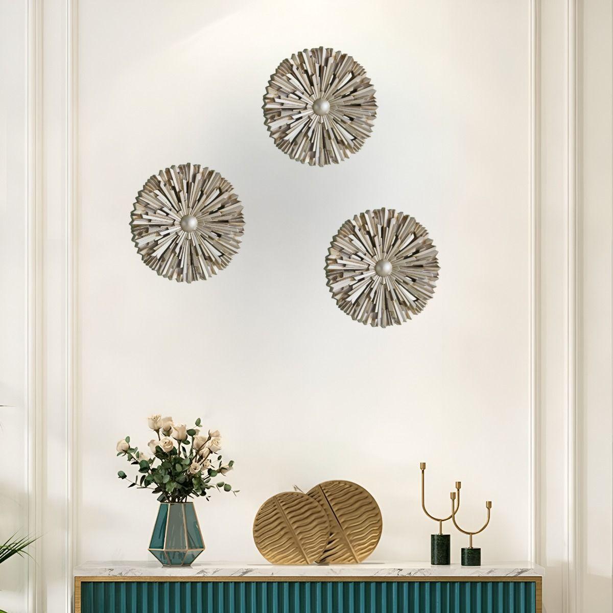 Figura Decorativa Redonda Pared Escultura Mural 3D Jhn-5