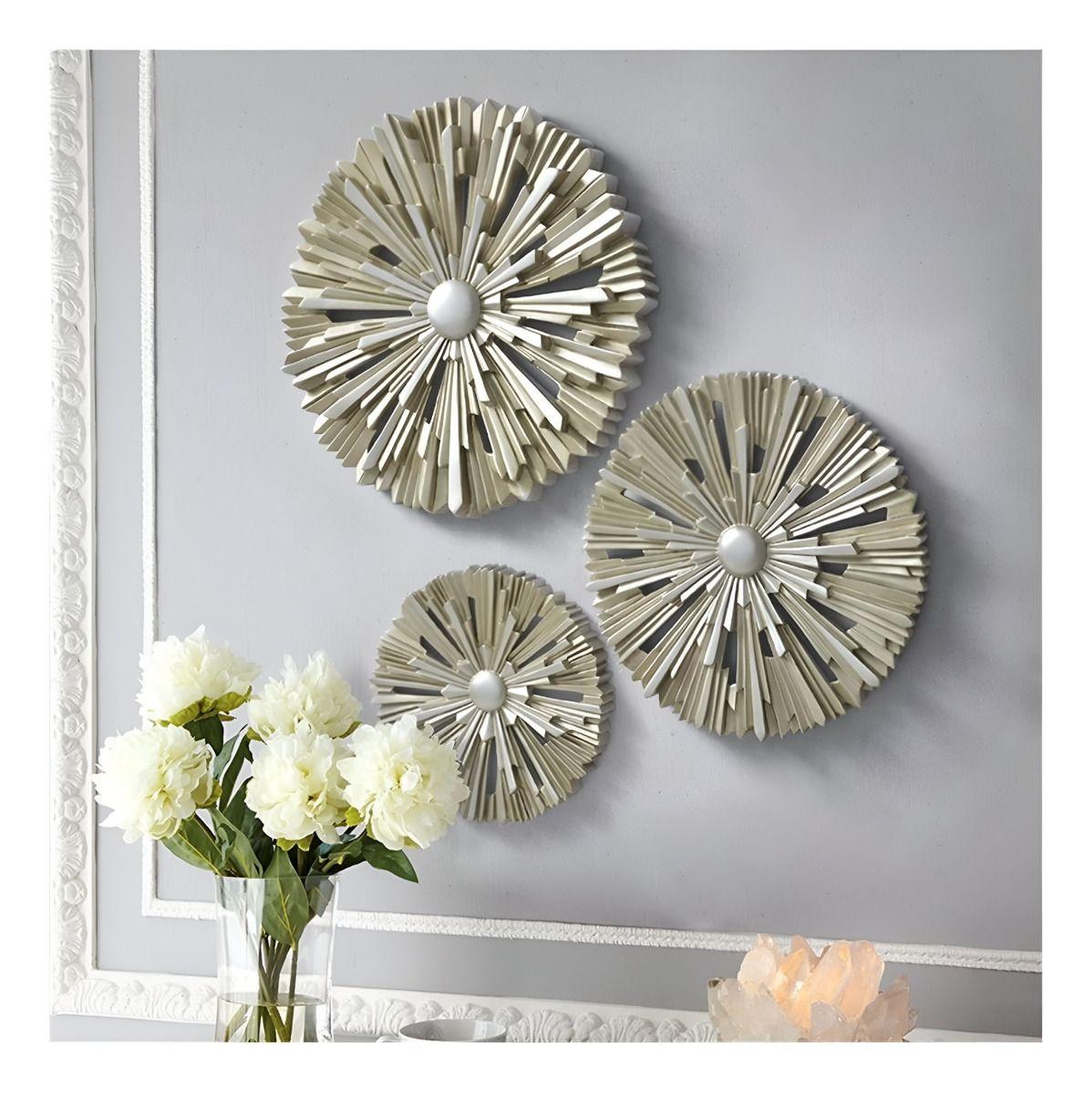 Figura Decorativa Redonda Pared Escultura Mural 3D Jhn-9