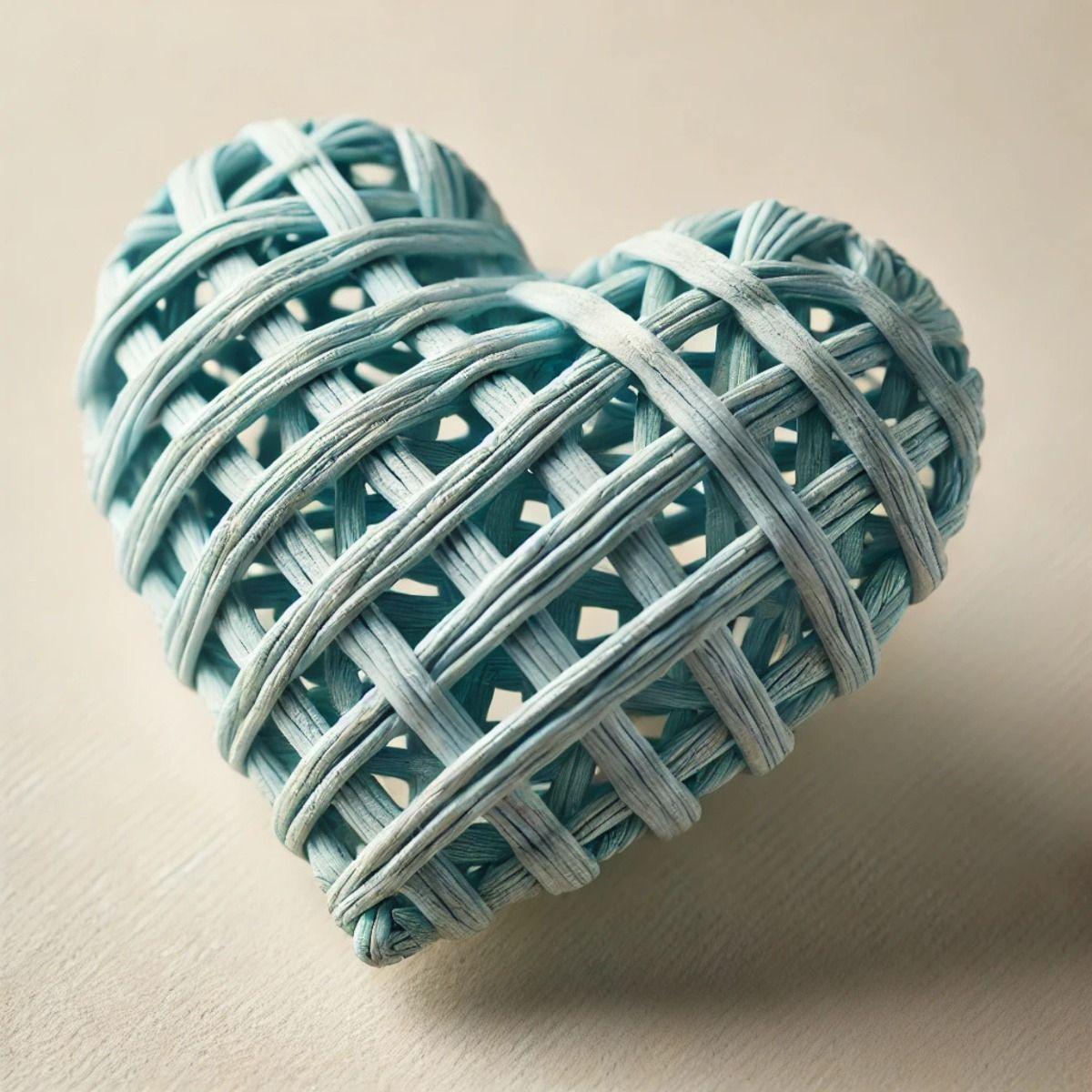 Set 4 Adorno Corazon Mimbre Decorativo 20 CM Hogar Lau-8