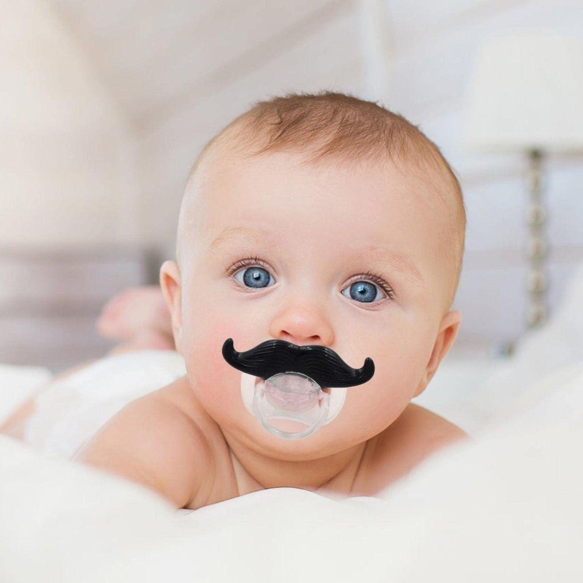 SET 6 CHUPETES DE BIGOTE DIVERTIDO SEGURO SILICONA BEBE LAU-6