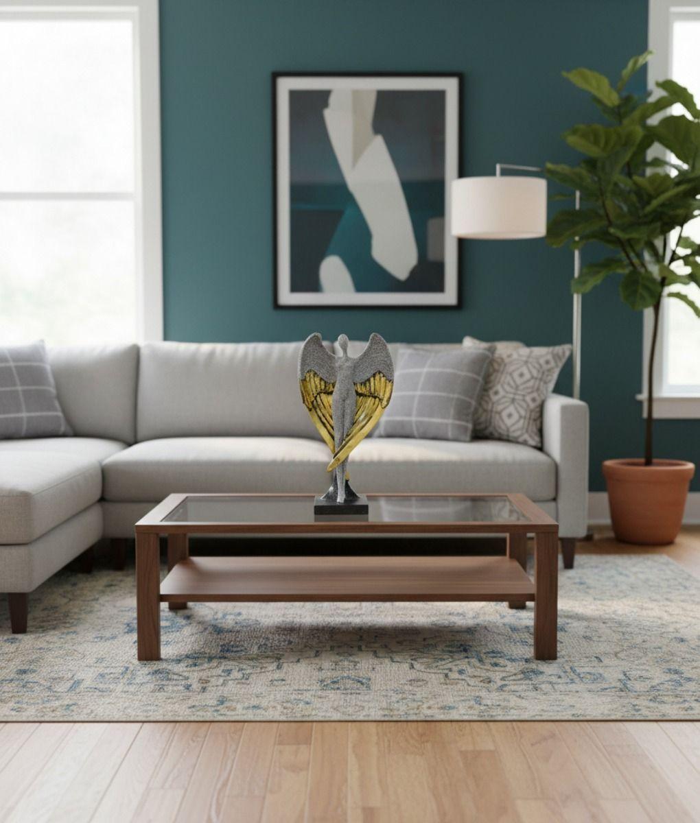 Estatua Ángel Guardián Alado Escultura Decorativa Jhn-6