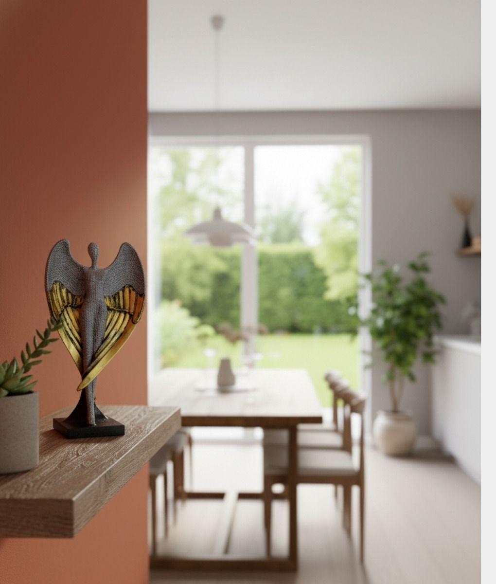 Estatua Ángel Guardián Alado Escultura Decorativa Jhn-7