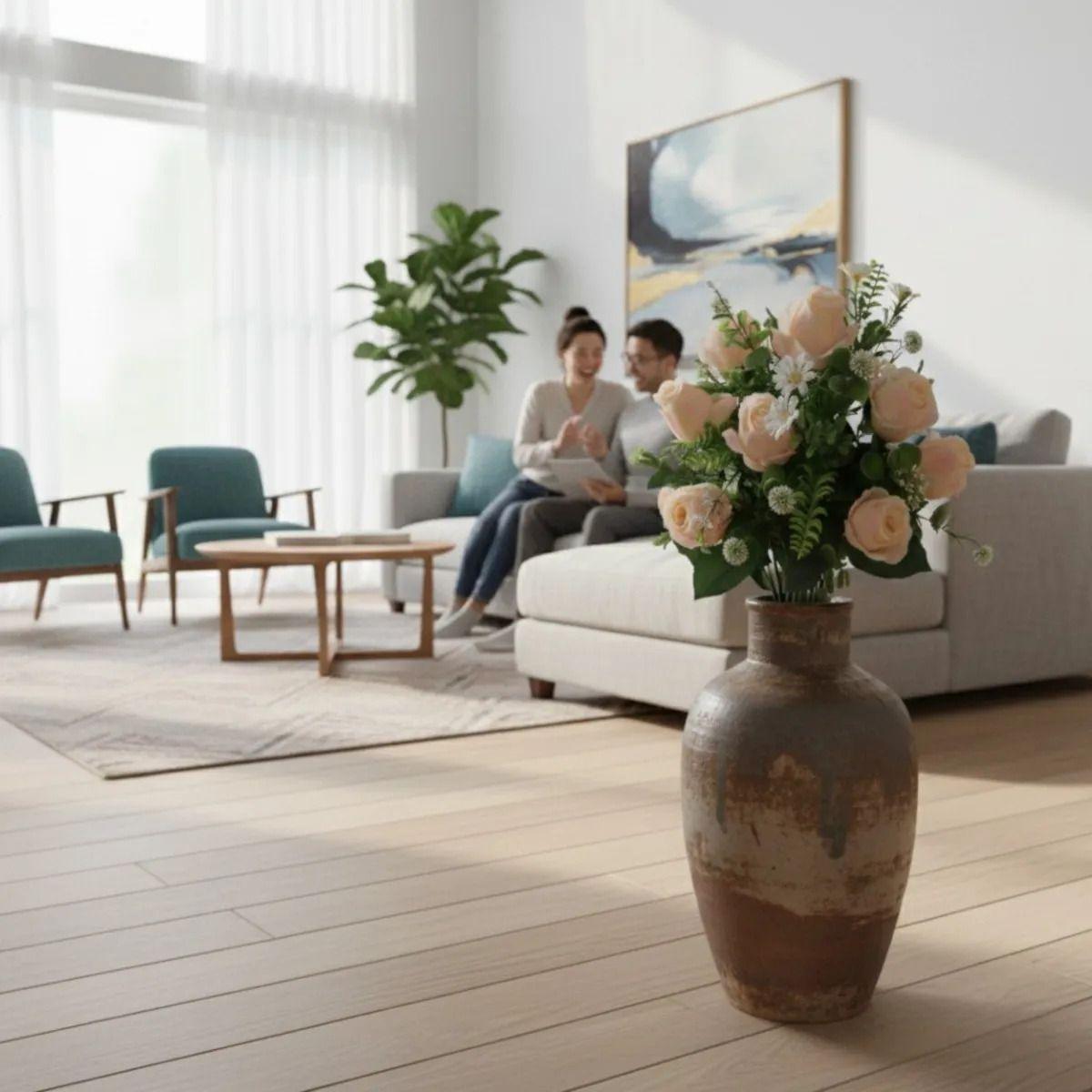 Set 2 Ramo Floral Artificial Ornamental Rosas Adorno Jhn-3