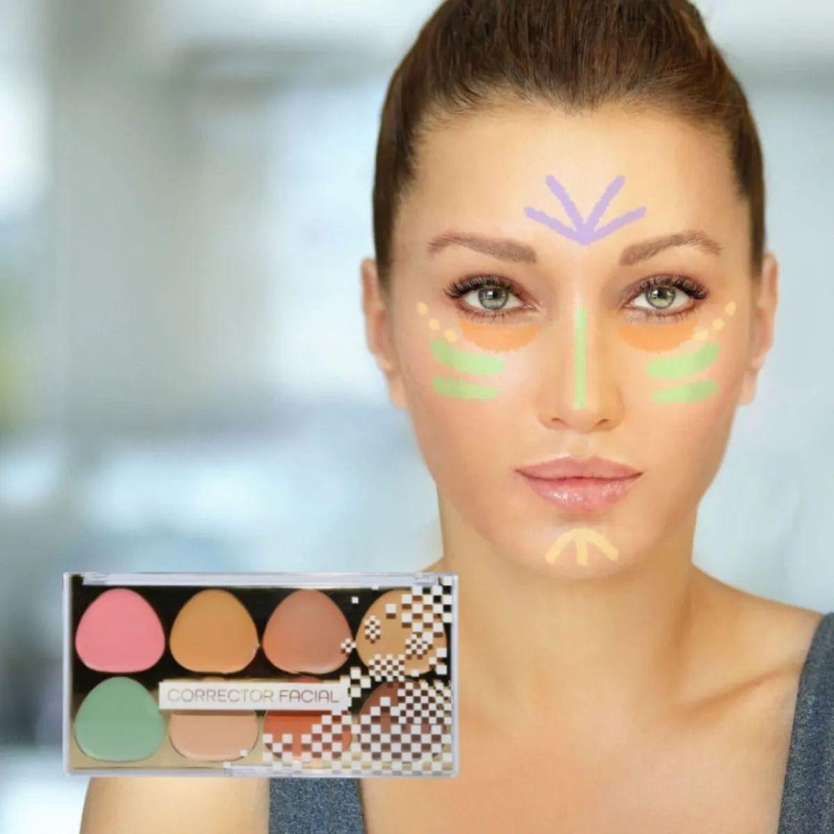 Paleta Correctores Faciales 8 Tonos Crema Alta Cobertura ALJ-4