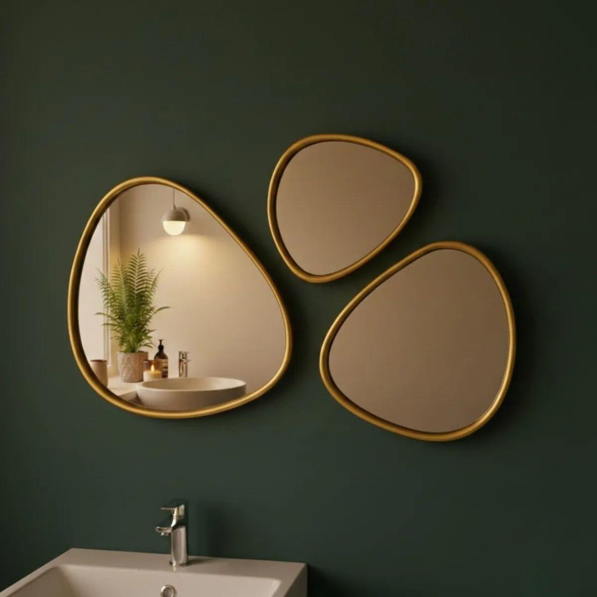 Set 3 Espejos Decorativos Pared Mural Reflejos de Arte AJ-6