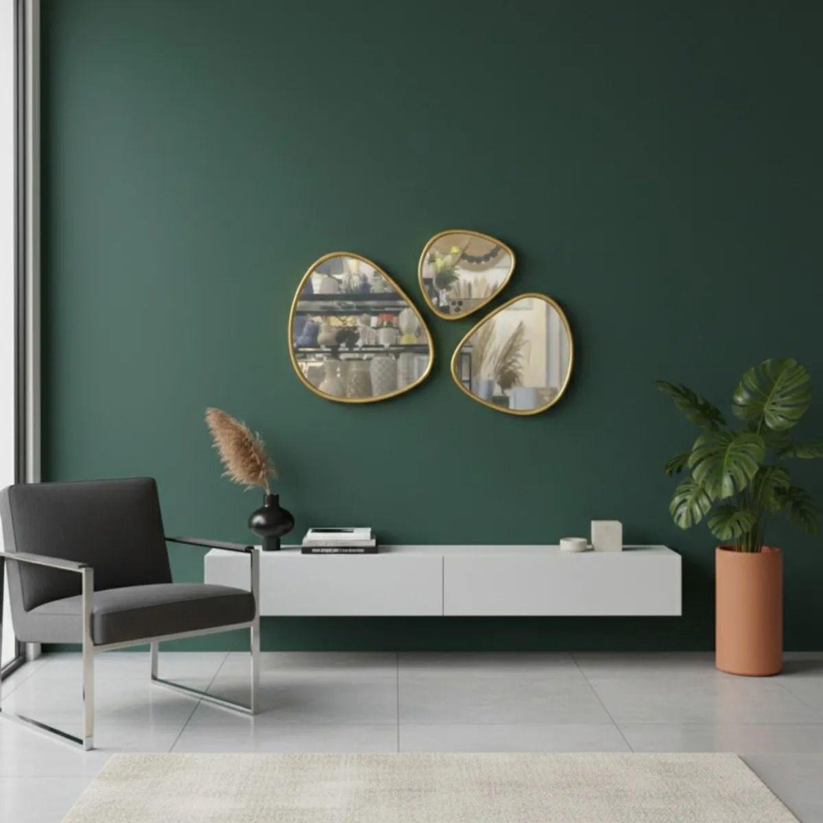 Set 3 Espejos Decorativos Pared Mural Reflejos de Arte AJ-7