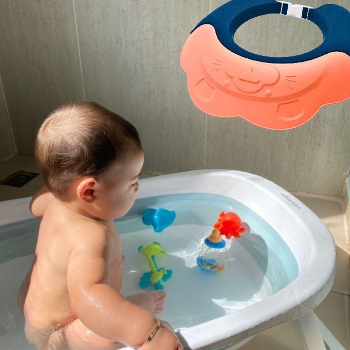 Set 4 Gorro Visera Ducha Silicona Ajustable Baño Bebe Lau-4