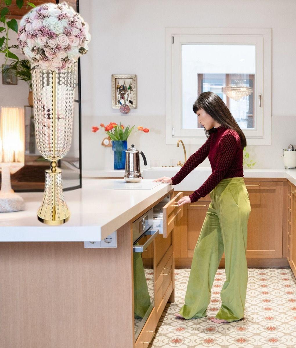 Florero Decorativo Centro Mesa Alto Soporte Flores 102cm Jhn-7