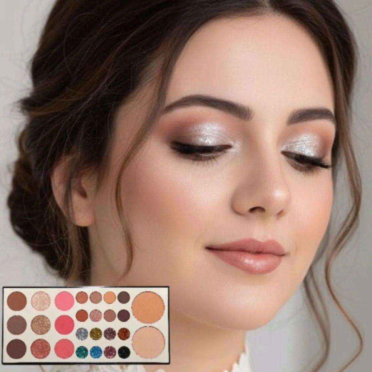 Paleta Maquillaje Ojos Rostro Sombras Iluminador Polvo ALJ-8