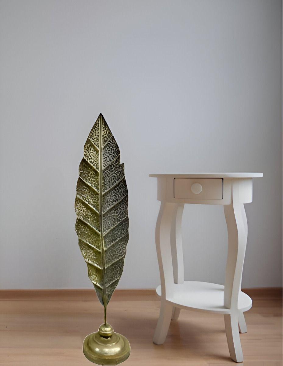 Escultura Pluma Hoja Minimalista Metal Moderno 114cm Jhn-3