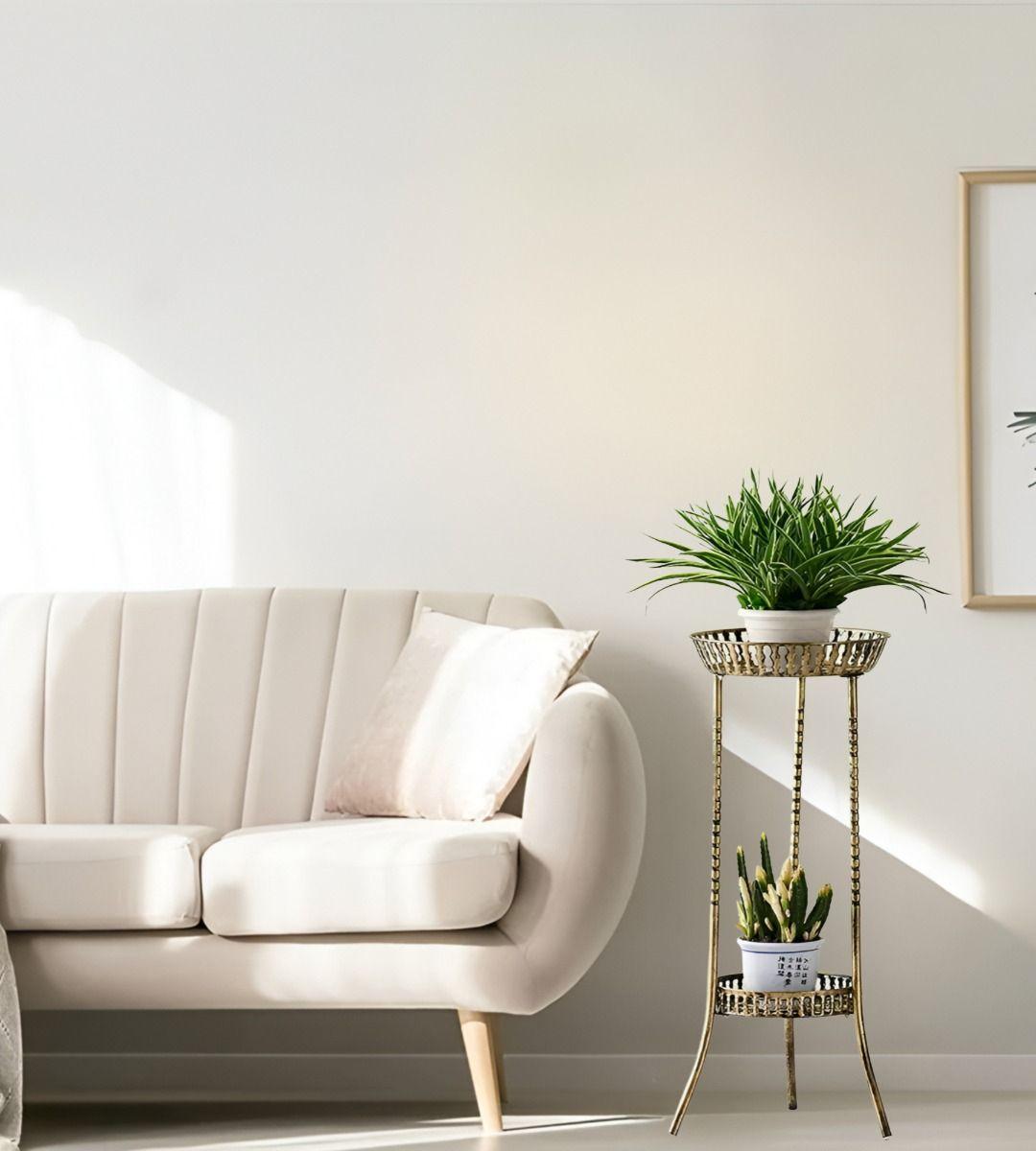 Porta Maceta Plantas Exhibición Soporte 2 Niveles Pie Jhn-5