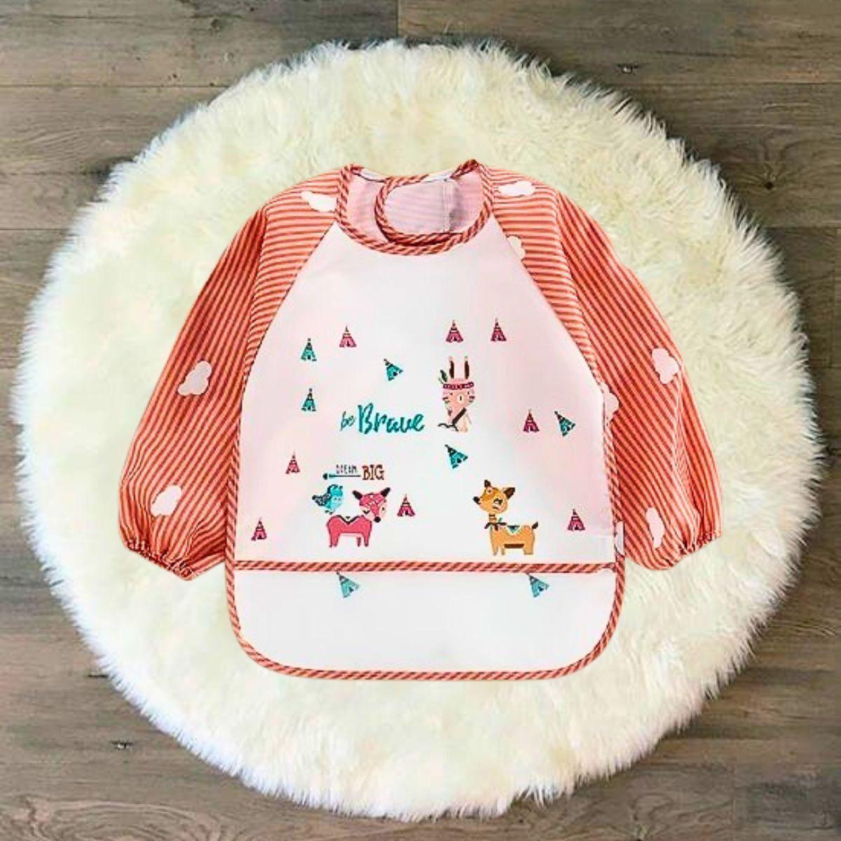 Set 3 Baberos Silicona Impermeable Manga Larga Bebe Lau-8