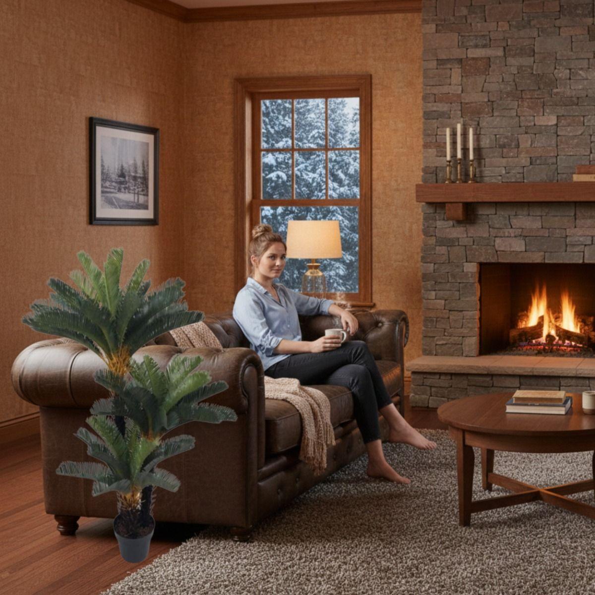 Planta Artificial Palmera Diseño Botánico Tropical Jhn-2