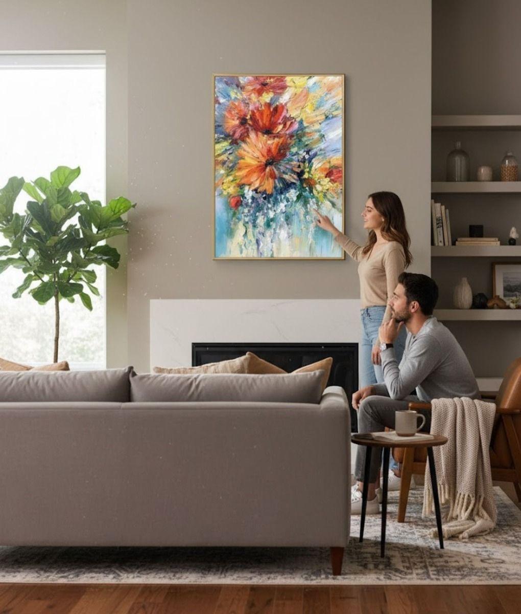 Cuadro Decorativo Floral Abstracto Adorno Hogar Pared Jhn-2