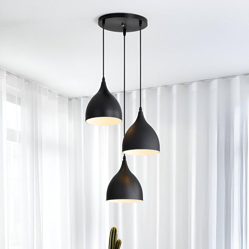 Lampara Colgante Triple Diseño Gota Hogar Comedor Lau-3