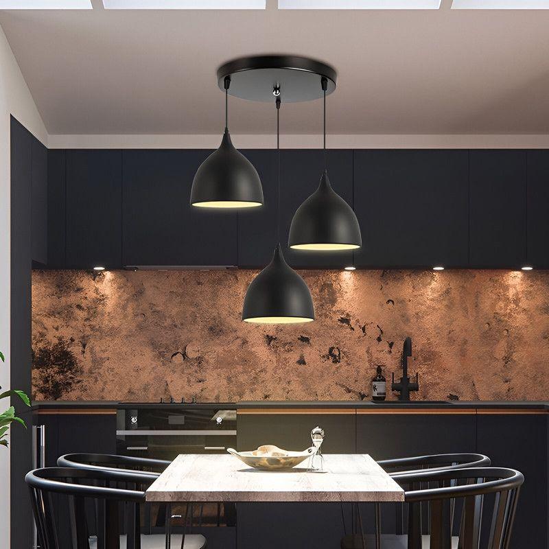 Lampara Colgante Triple Diseño Gota Hogar Comedor Lau-4