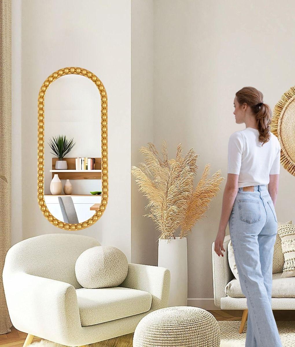 Espejo Decorativo Pared Glamour Marco Burbujas Ovalado Jhn-2