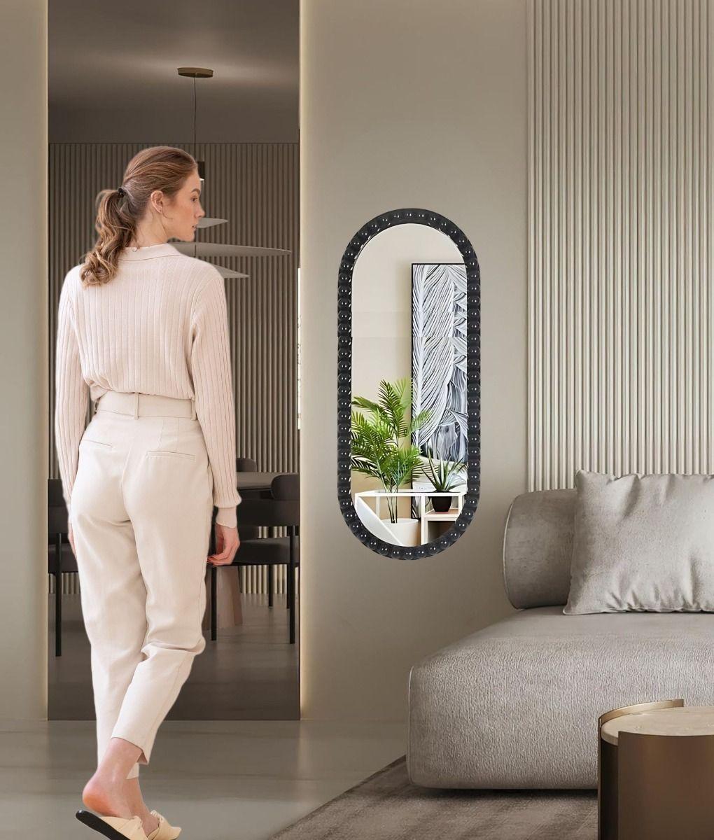 Espejo Decorativo Pared Glamour Marco Burbujas Ovalado Jhn-3