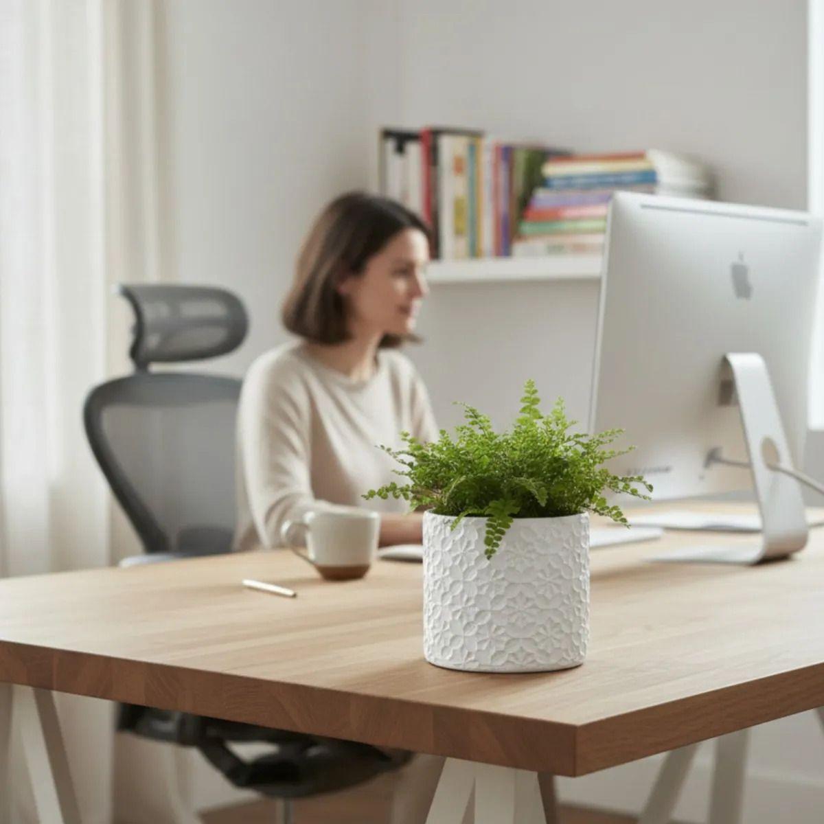 Maceta Decorativa Diseño Floral Macetero Estilo Nórdico Jhn-2