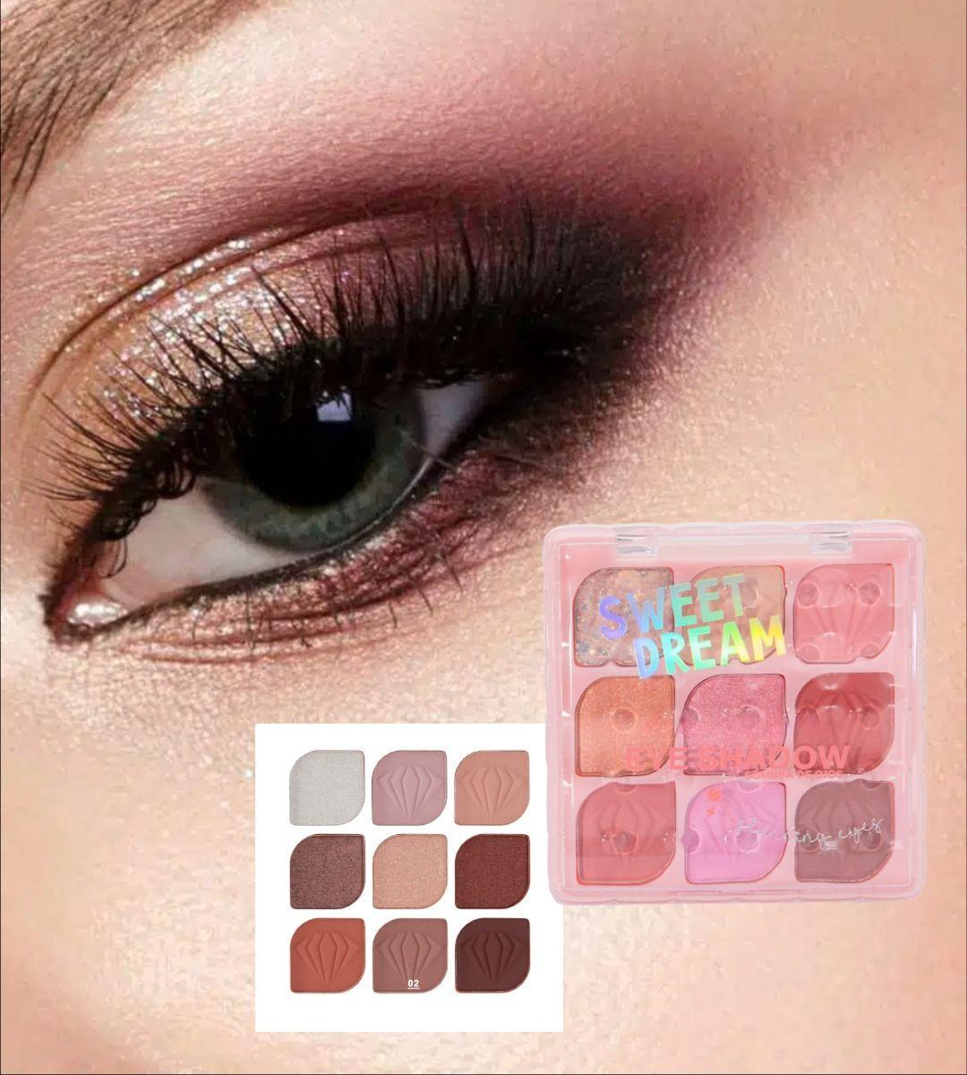 Set 2 Sombra Ojos Paleta Multifuncional Polvo 9 Colores Jhn-2
