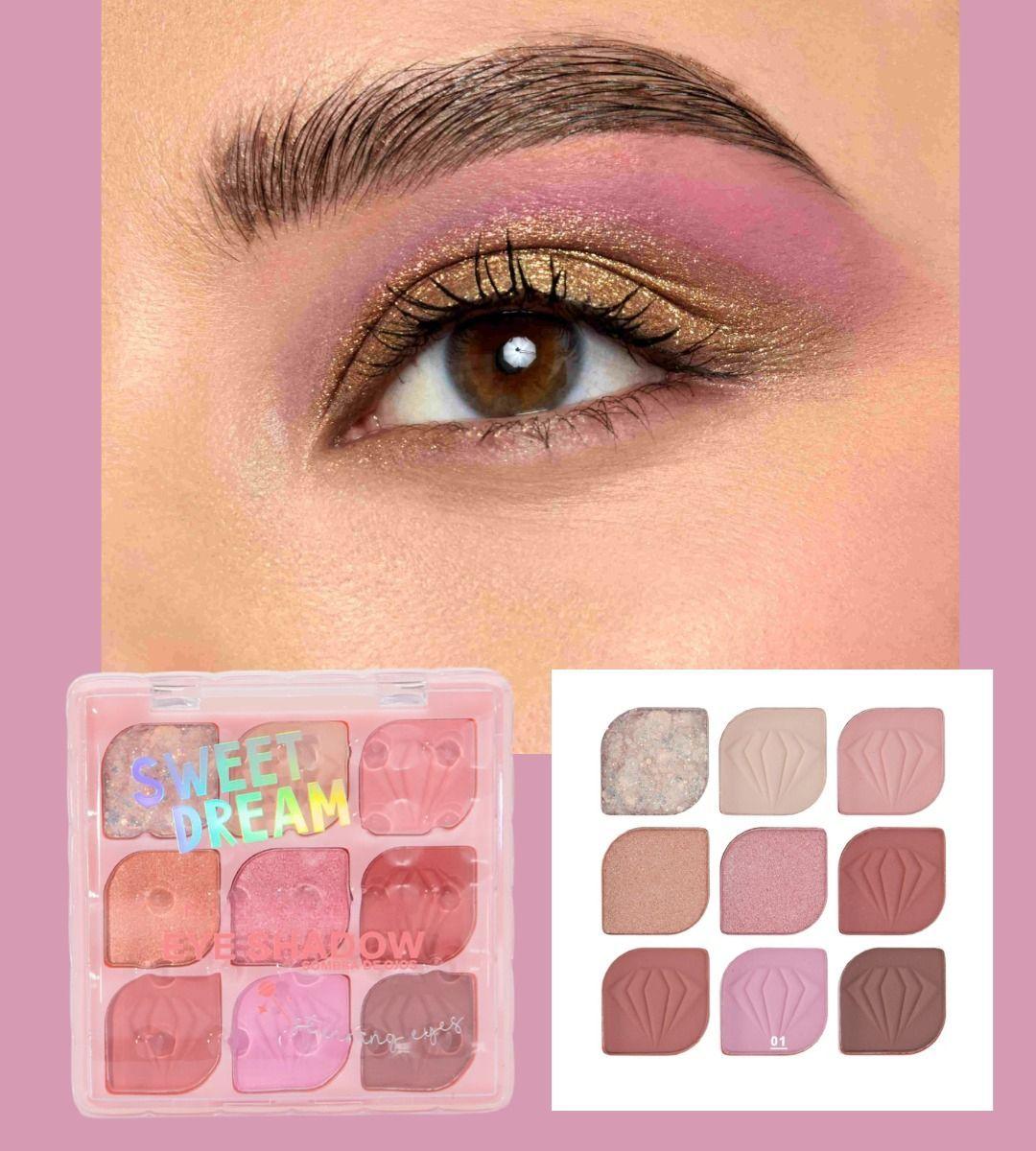 Set 2 Sombra Ojos Paleta Multifuncional Polvo 9 Colores Jhn-3