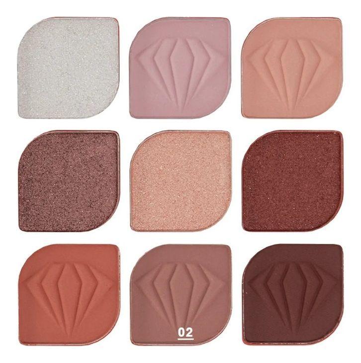 Set 2 Sombra Ojos Paleta Multifuncional Polvo 9 Colores Jhn-7