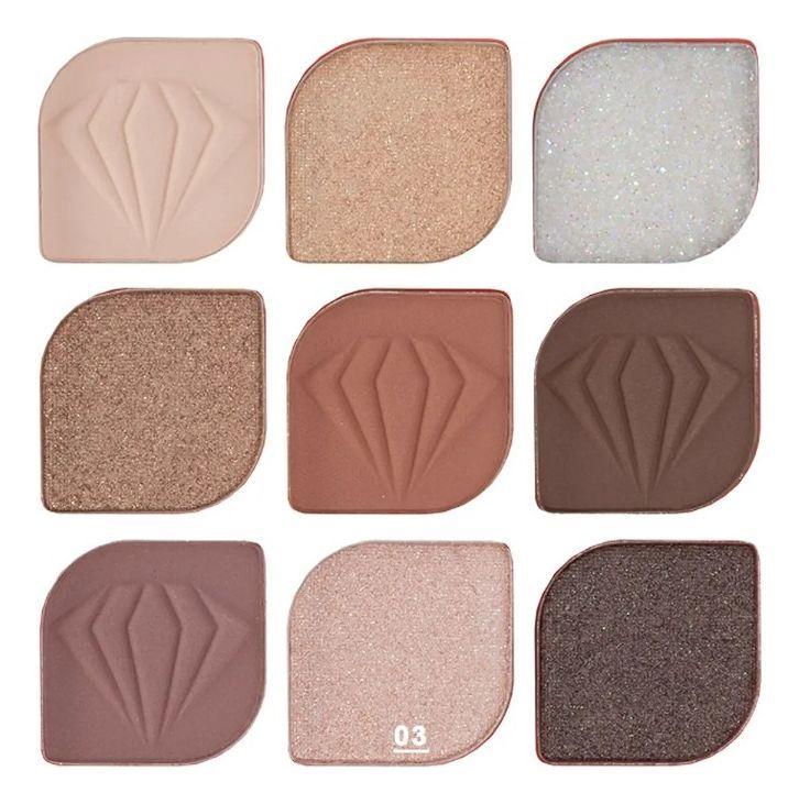 Set 2 Sombra Ojos Paleta Multifuncional Polvo 9 Colores Jhn-8