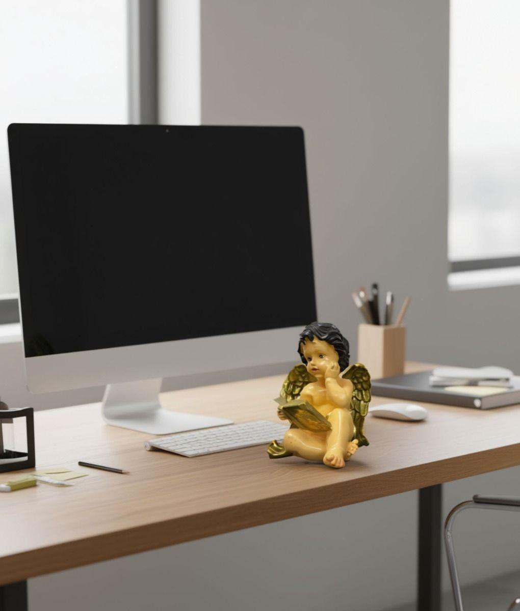 Figura Decorativo Estatua Ángel Sentado Adorno Hogar Jhn-6