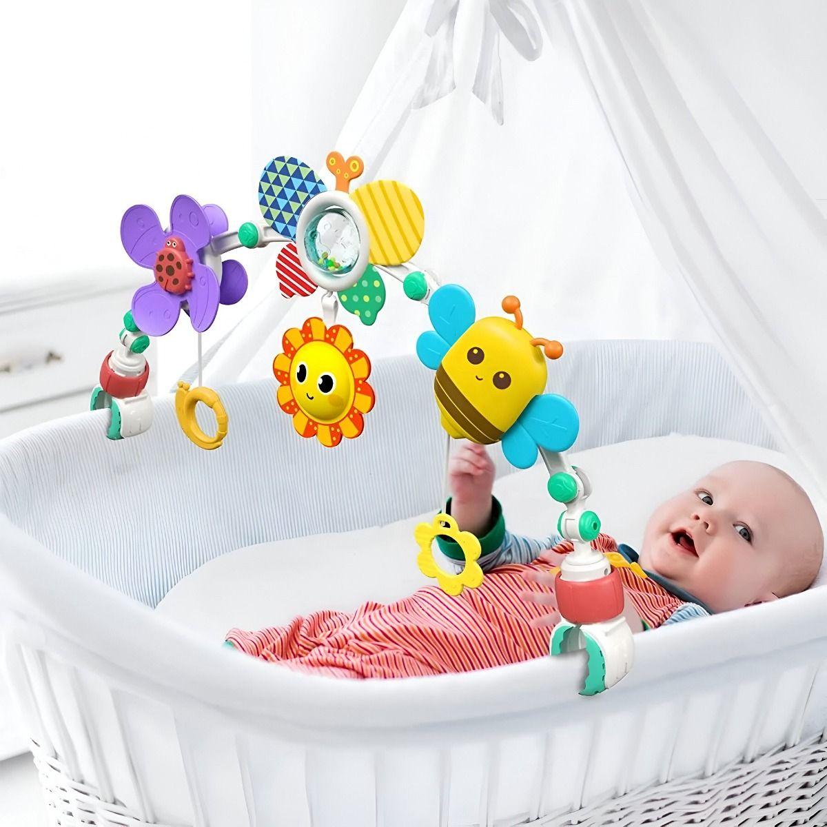 Móvil Sonajero Arco Cochecito Cuna Bebé Sensorial Jhn-6