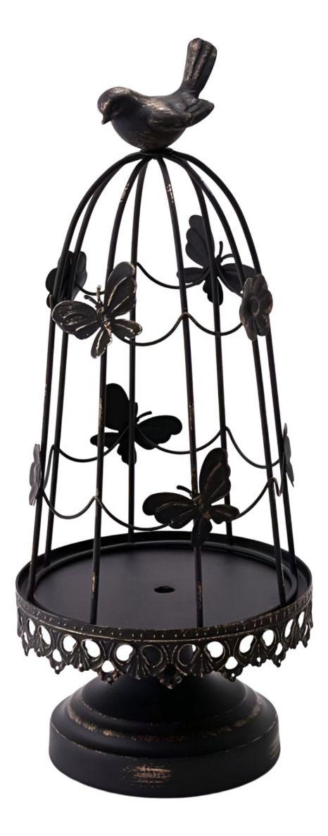 Portavelas Multifunción Decorativo Jaula Pájaros 36cm Jhn-0
