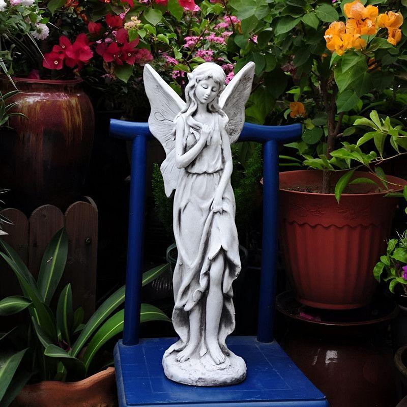 Estatua Escultural Angel Jardin Decoracion Adorno Lau-4