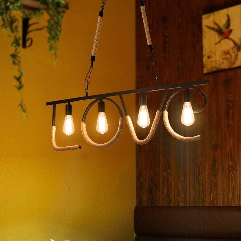 Lámpara Colgante Techo Cuerda Cáñamo Retro Nostálgico Lau-4
