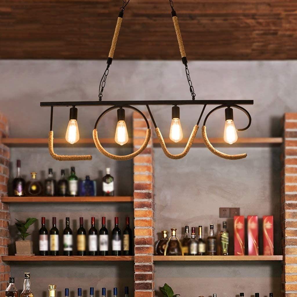 Lámpara Colgante Techo Cuerda Cáñamo Retro Nostálgico Lau-6