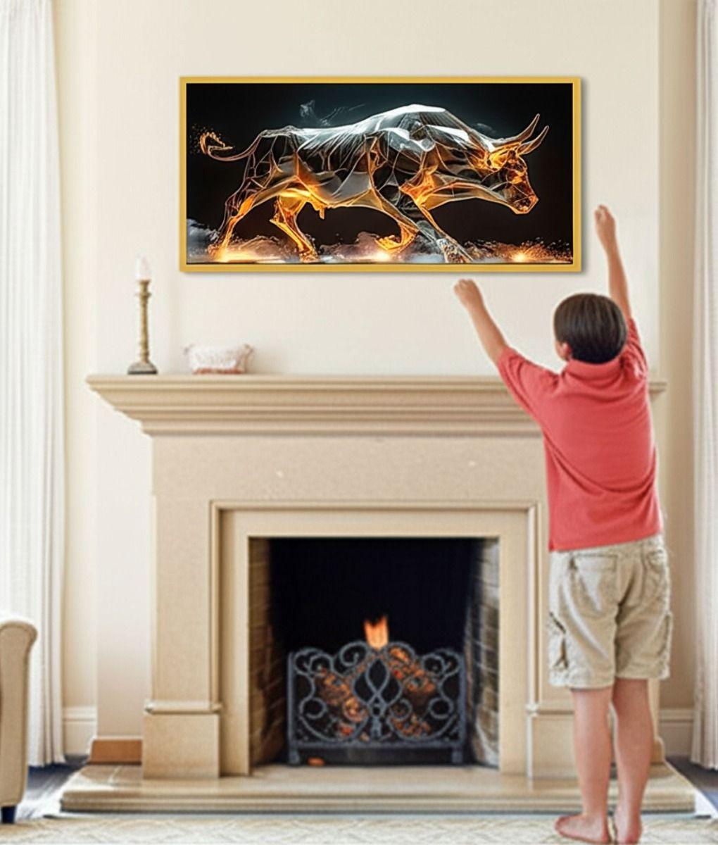 Cuadro Decorativo Arte Abstracto Moderno Toro Fuego Jhn-2