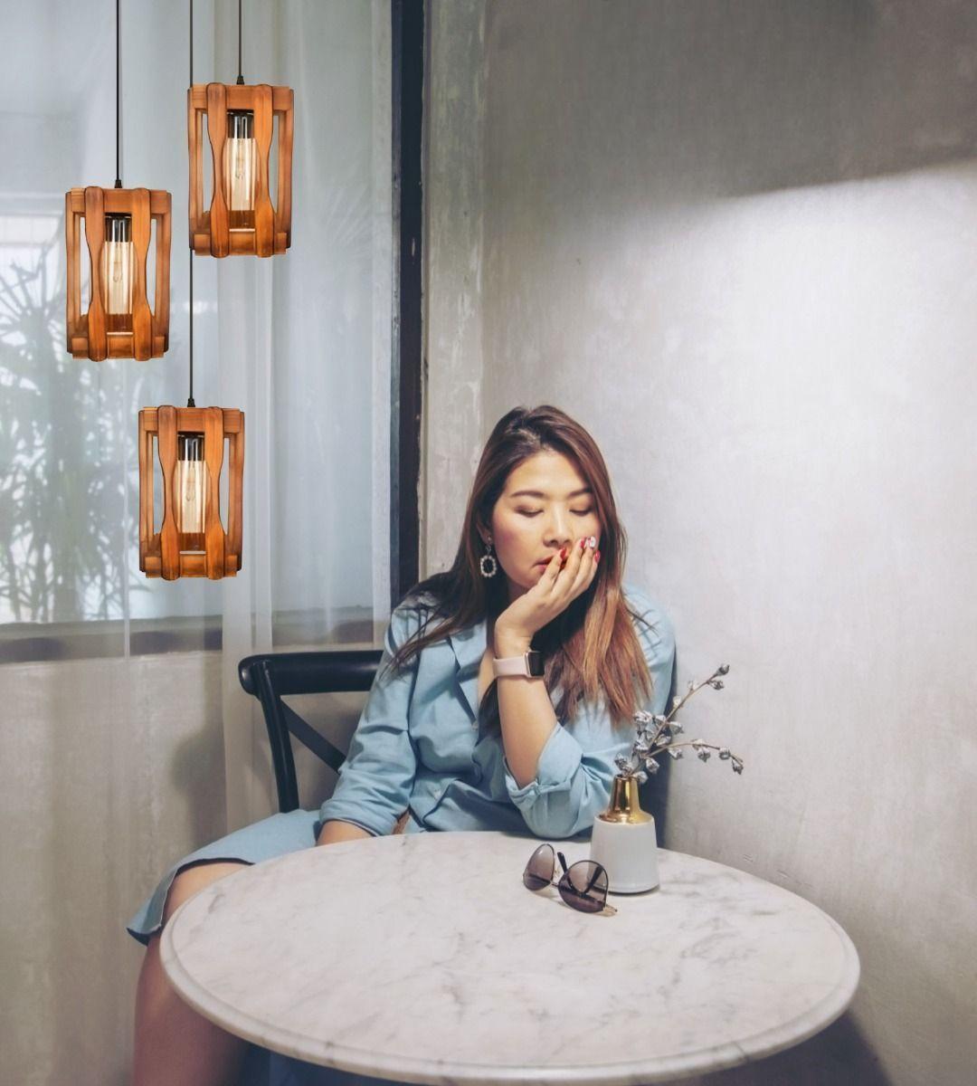 Lámpara Colgante Vintage Decorativa Rústica 3 Luces Jhn-5