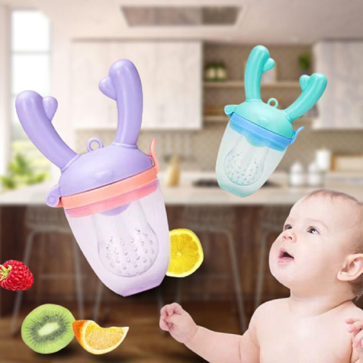 Set 4 Chupete Alimentador Frutas Silicona Mordedor Bebes Lau-3