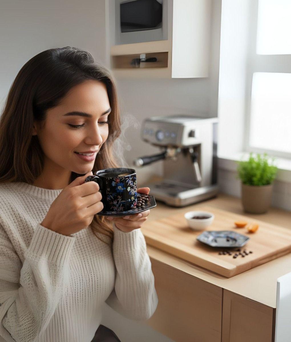 Taza Decorativa Elegante Platillo Floral Hogar Jhn-2