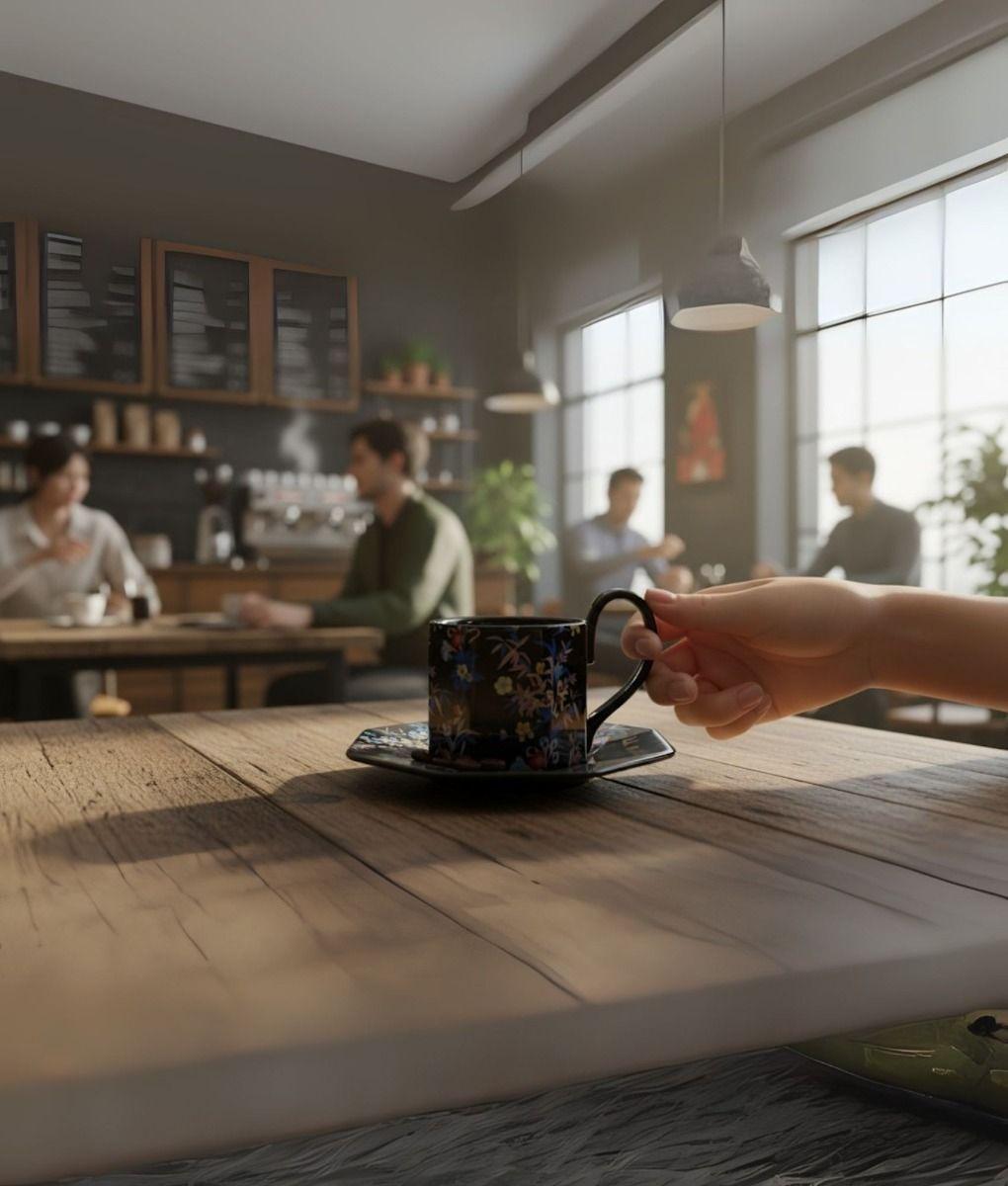 Taza Decorativa Elegante Platillo Floral Hogar Jhn-7