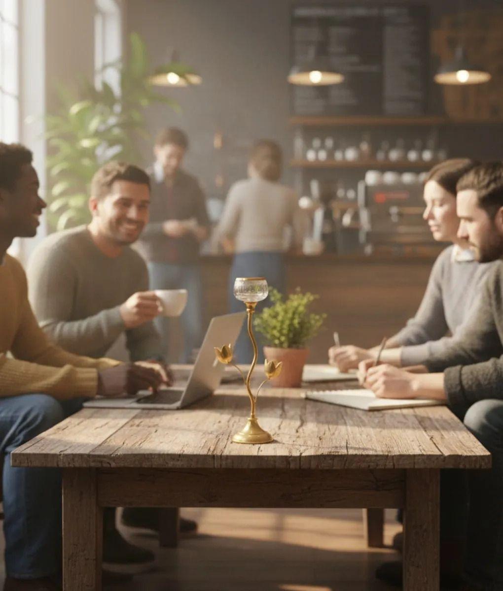 Portavela Estilo Tulipán Decoración Elegante Mesa Jhn-2