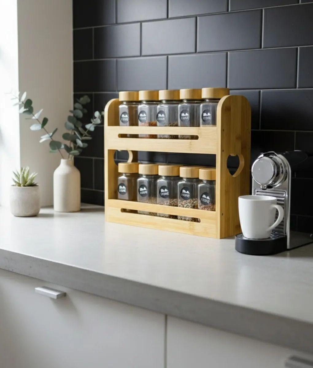 Especiero Organizador Cocina 2 Niveles Diseño Moderno Jhn-5