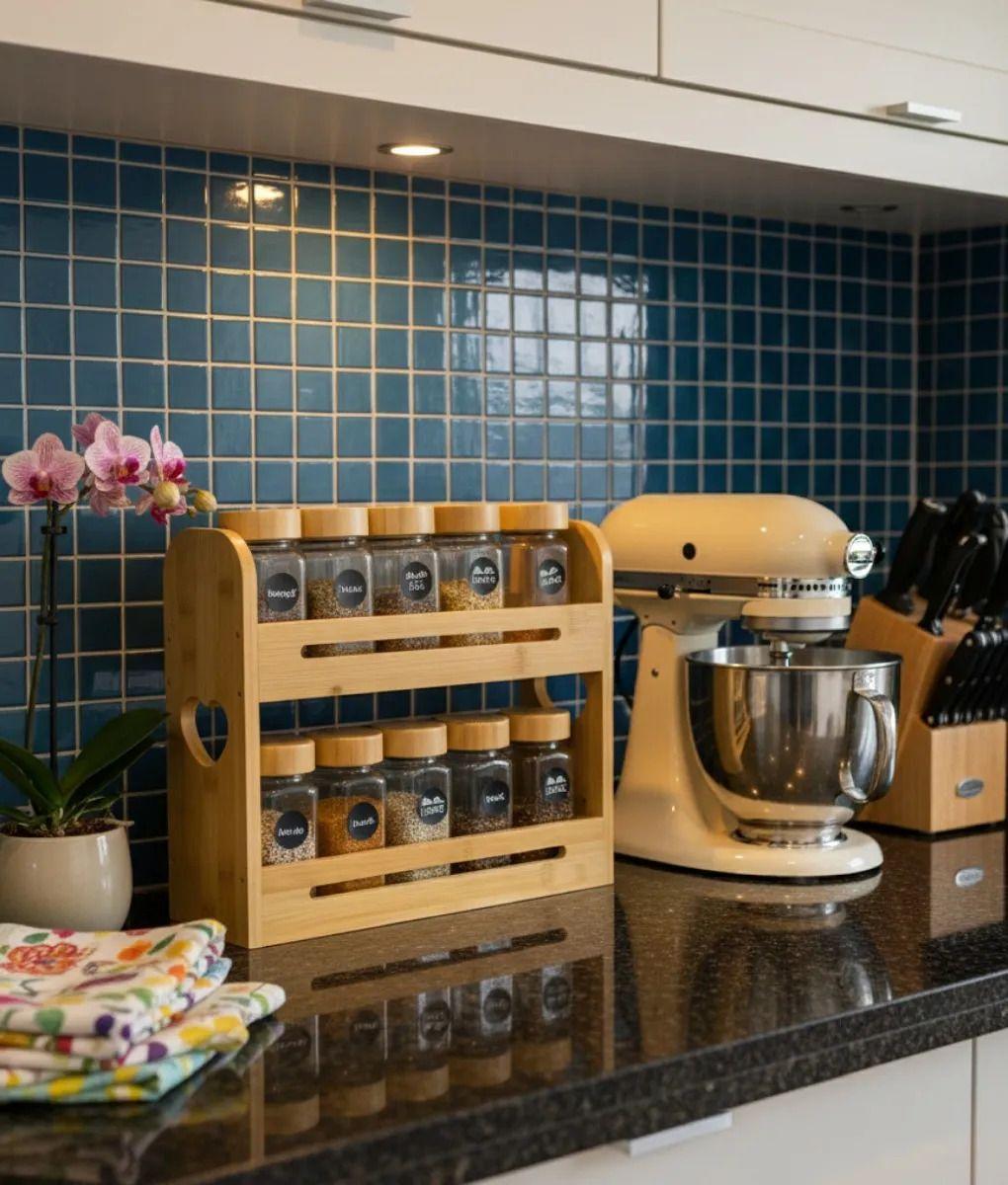 Especiero Organizador Cocina 2 Niveles Diseño Moderno Jhn-6