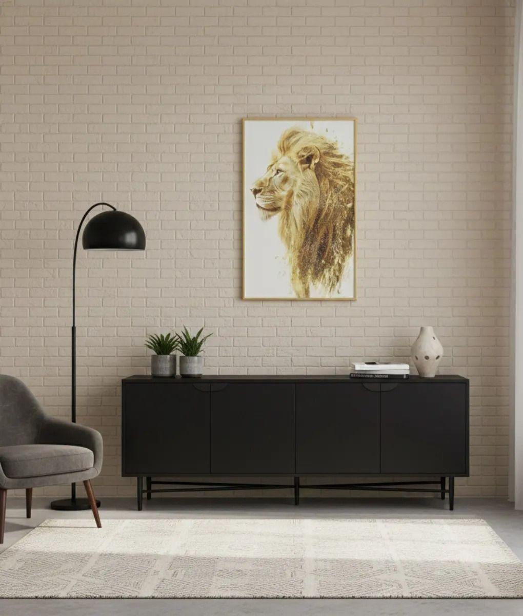 Cuadro Pared Decorativo Moderno León Majestuoso Jhn-7