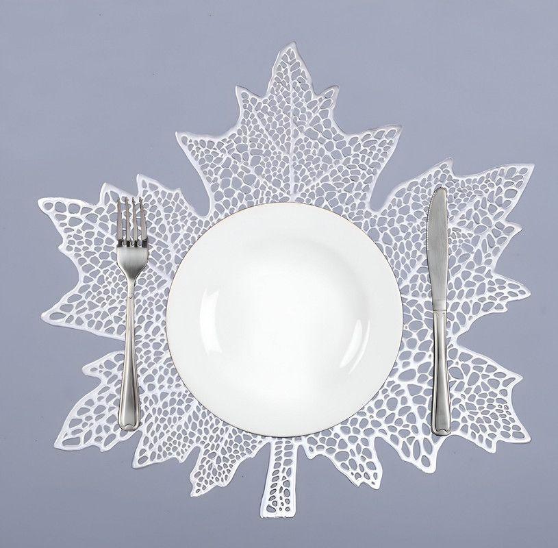 Set 8 Individuales Mantel Hoja Flor Antideslizante Mesa Lau-6