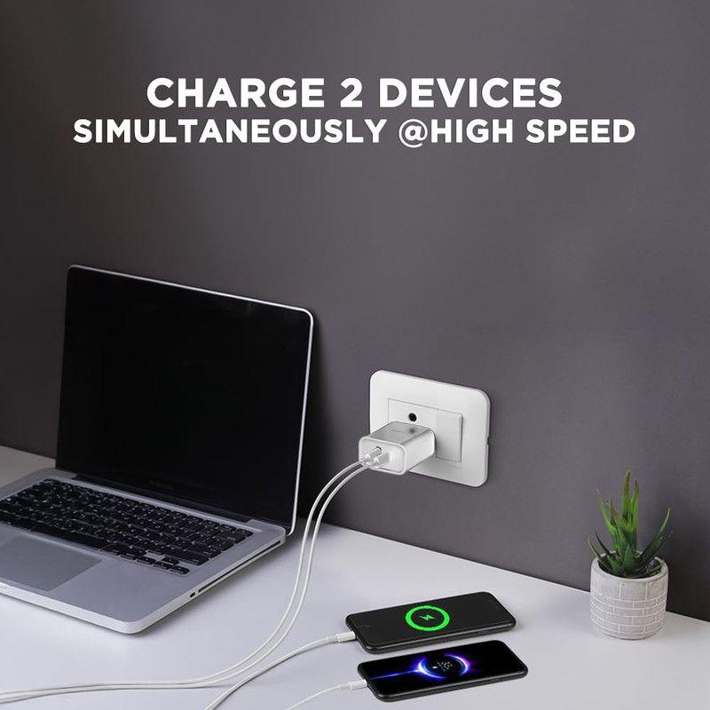 Set 3 Cargador Adaptador x2 20W USB Carga Rapida Lau-7