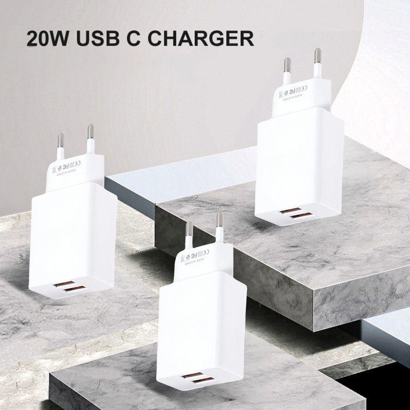 Set 3 Cargador Adaptador x2 20W USB Carga Rapida Lau-8