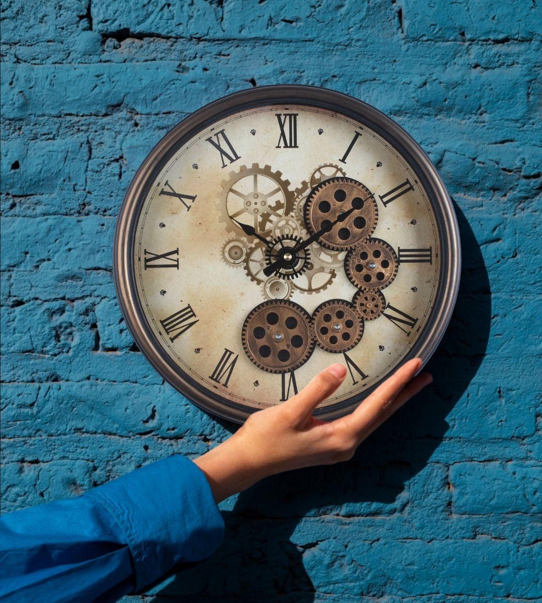Reloj Pared Decorativo Engranaje Redondo Silencioso Jhn-3