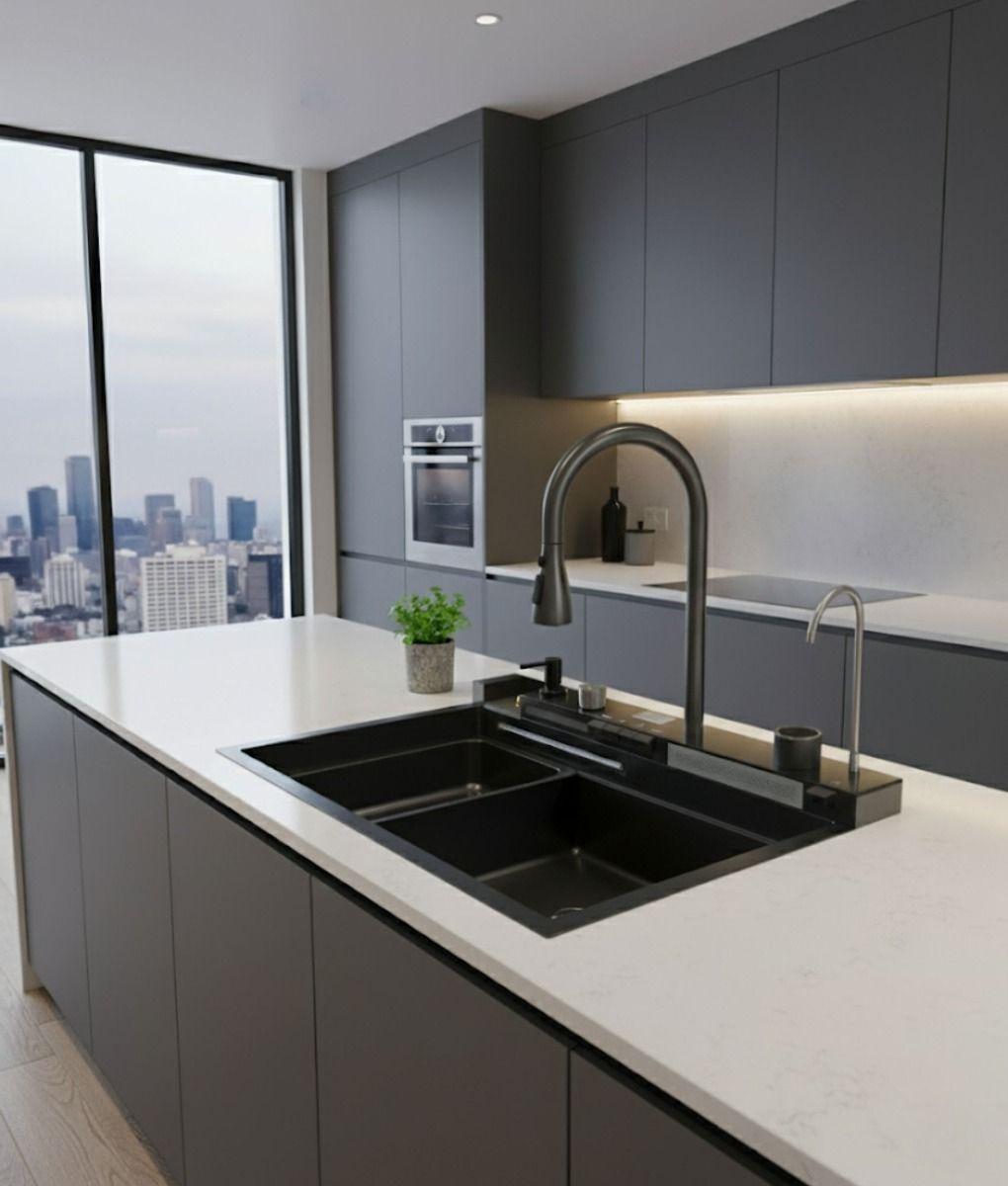 Fregadero Multifuncional Cocina Lavaplatos Elegante Jhn-8