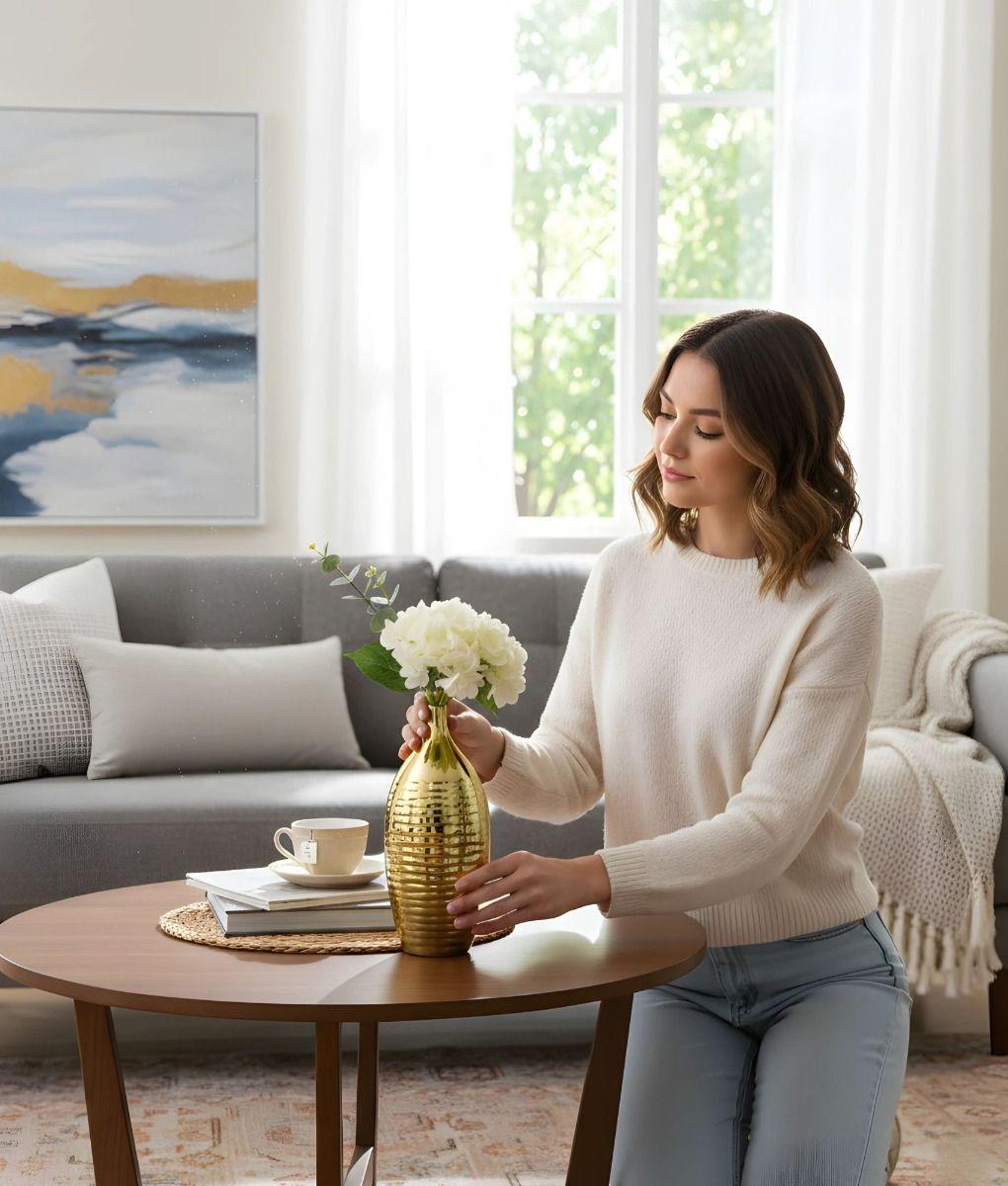 Florero Decorativo Moderno Diseño Ondas Hogar Jhn-2