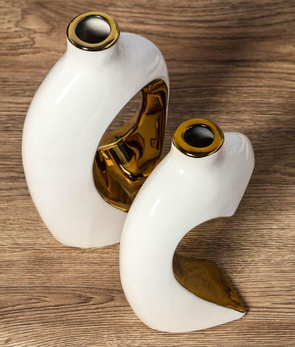 Florero Decorativo Escultural Jarrón Abstracto Corazón Jhn-4